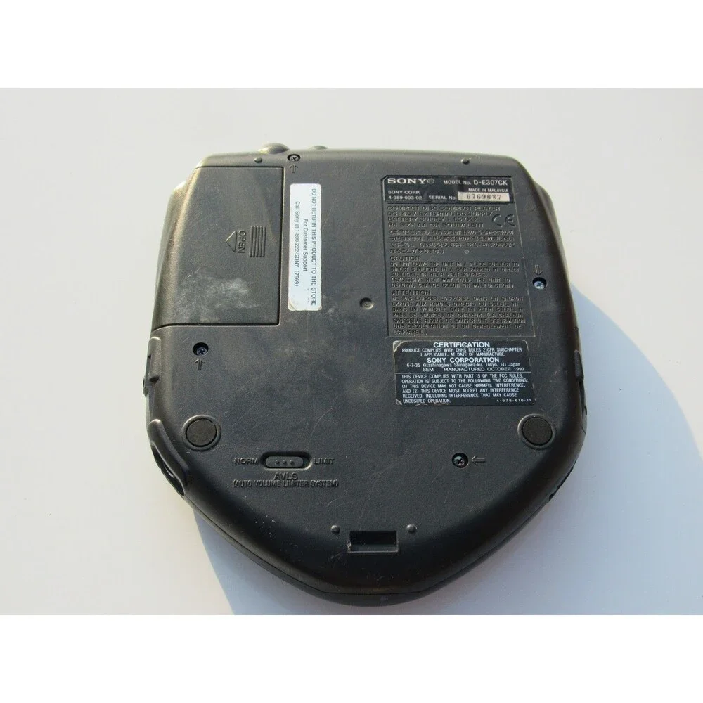 Sony Discman D-E307CK Portable CD Player ESP Digital Mega Bass Car Ready Vintage